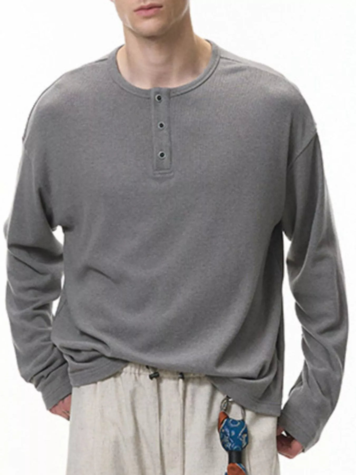Men's Long Sleeve Henley T-Shirt - Lilixa.store
