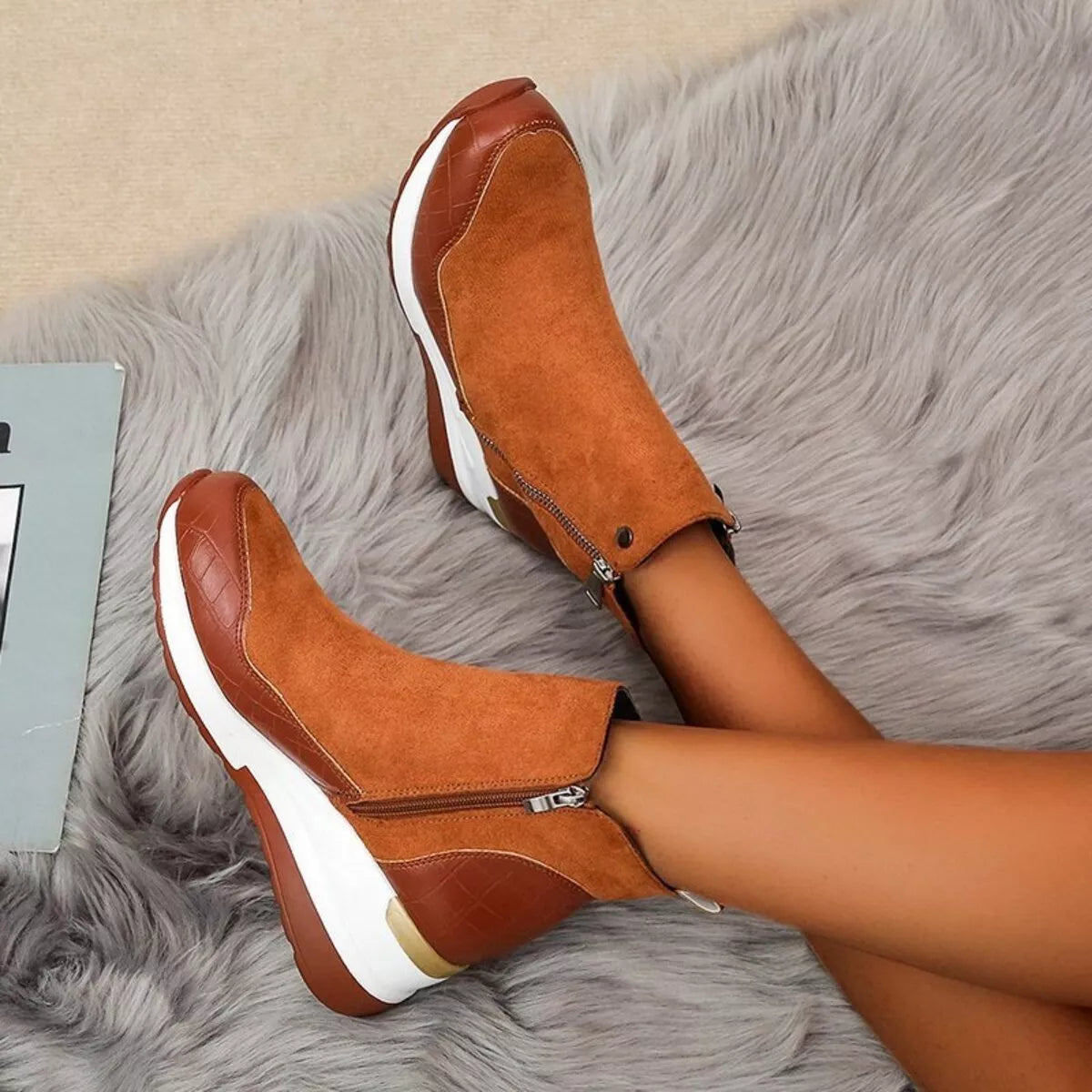 Side Zipper Ankle Boots - Lilixa.store
