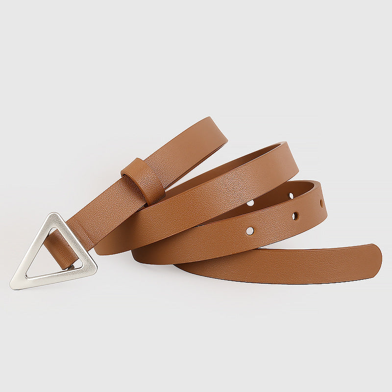 Triangle Buckle Skinny Belt - Lilixa.store