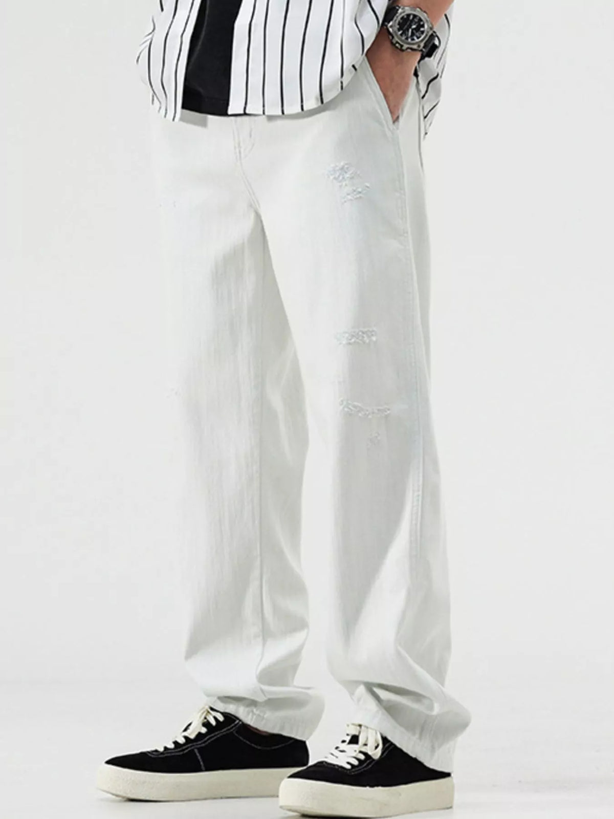 Men's Distressed Relaxed Fit Jeans - Lilixa.store