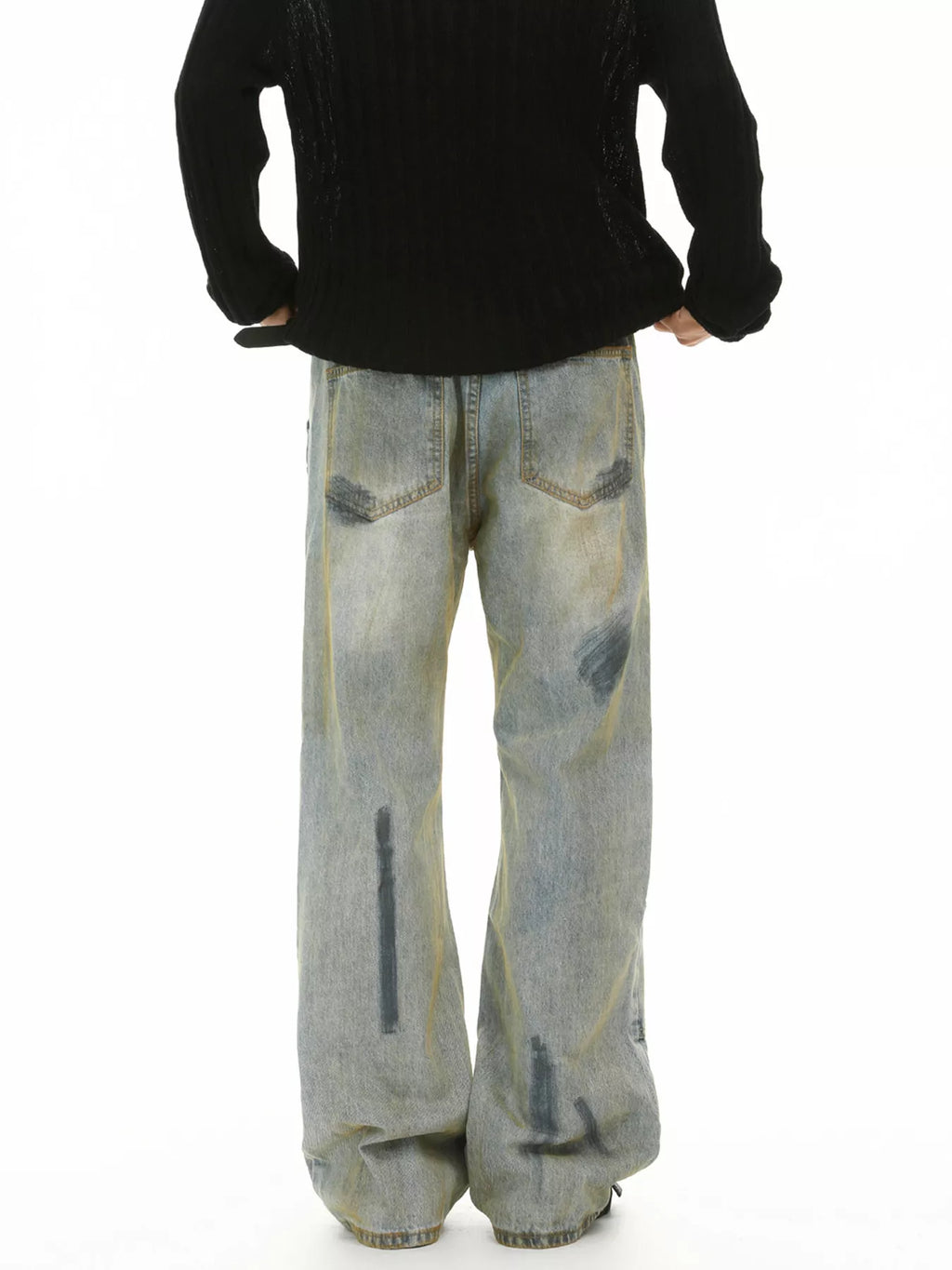 Men's Distressed Vintage Wash Loose-Fit Jeans - Lilixa.store