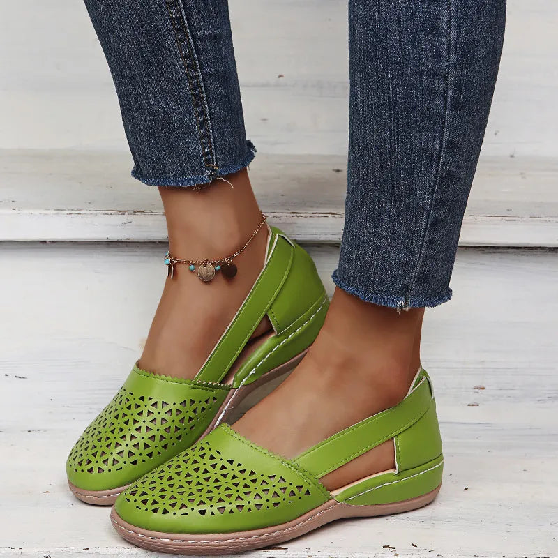 Cutout Round Toe Slip-Ons, view 6
