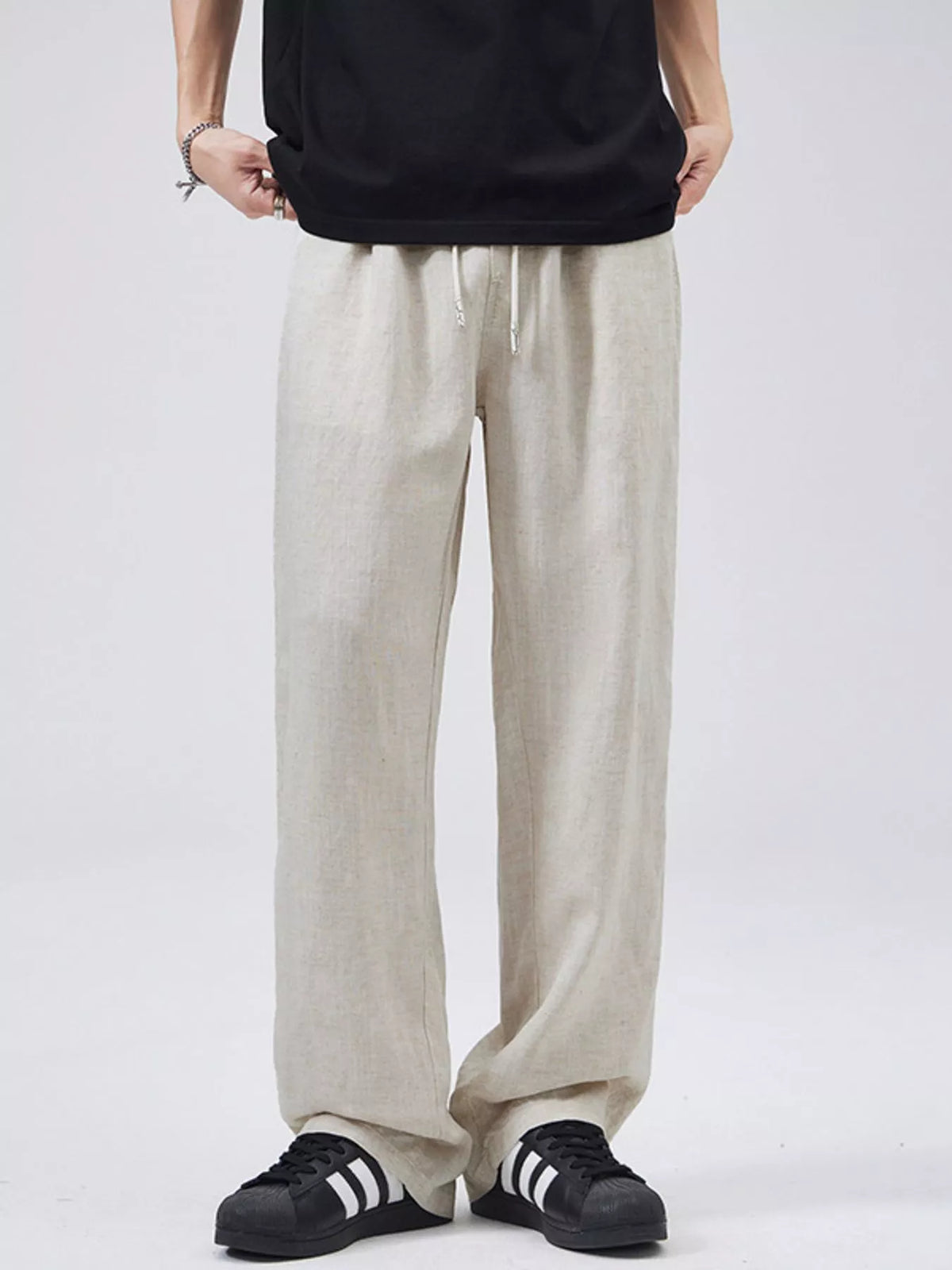Men's Full Size Casual Loose-Fit Drawstring Pants Plus Size, view 5