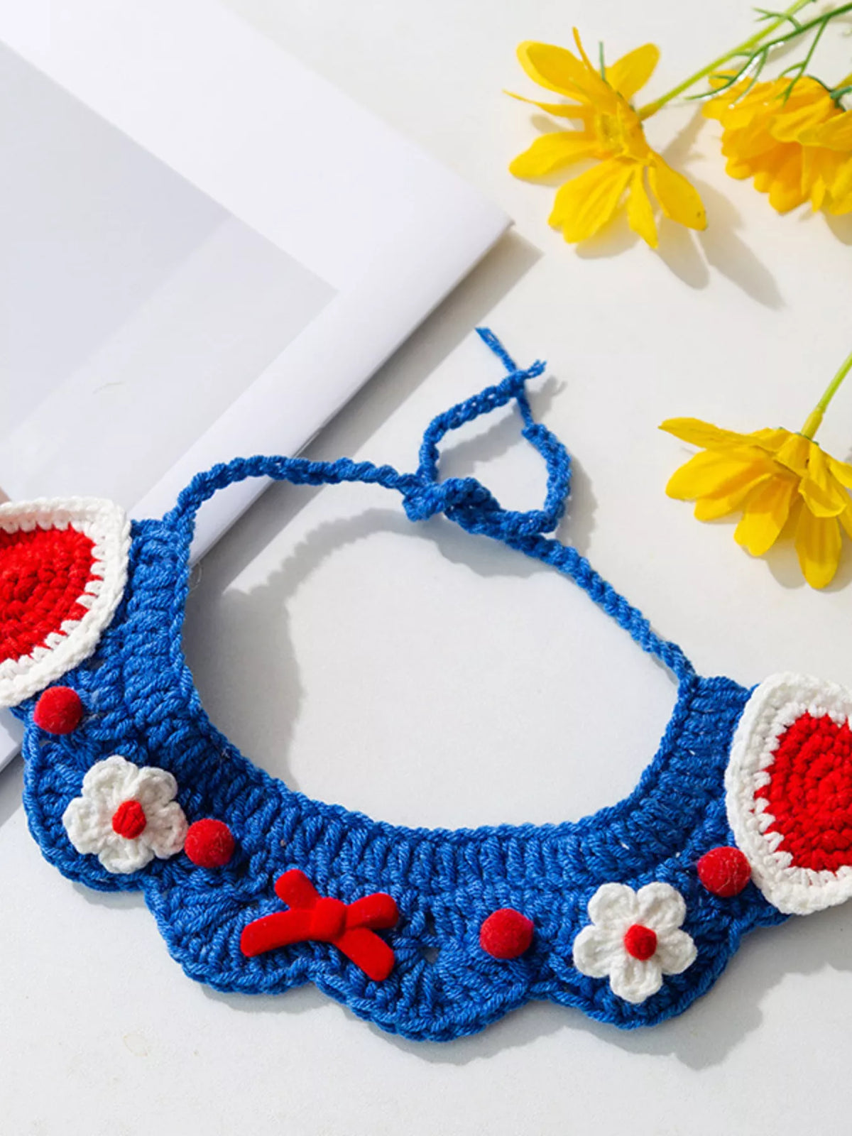 Knitted Floral Pet Collar - Lilixa.store