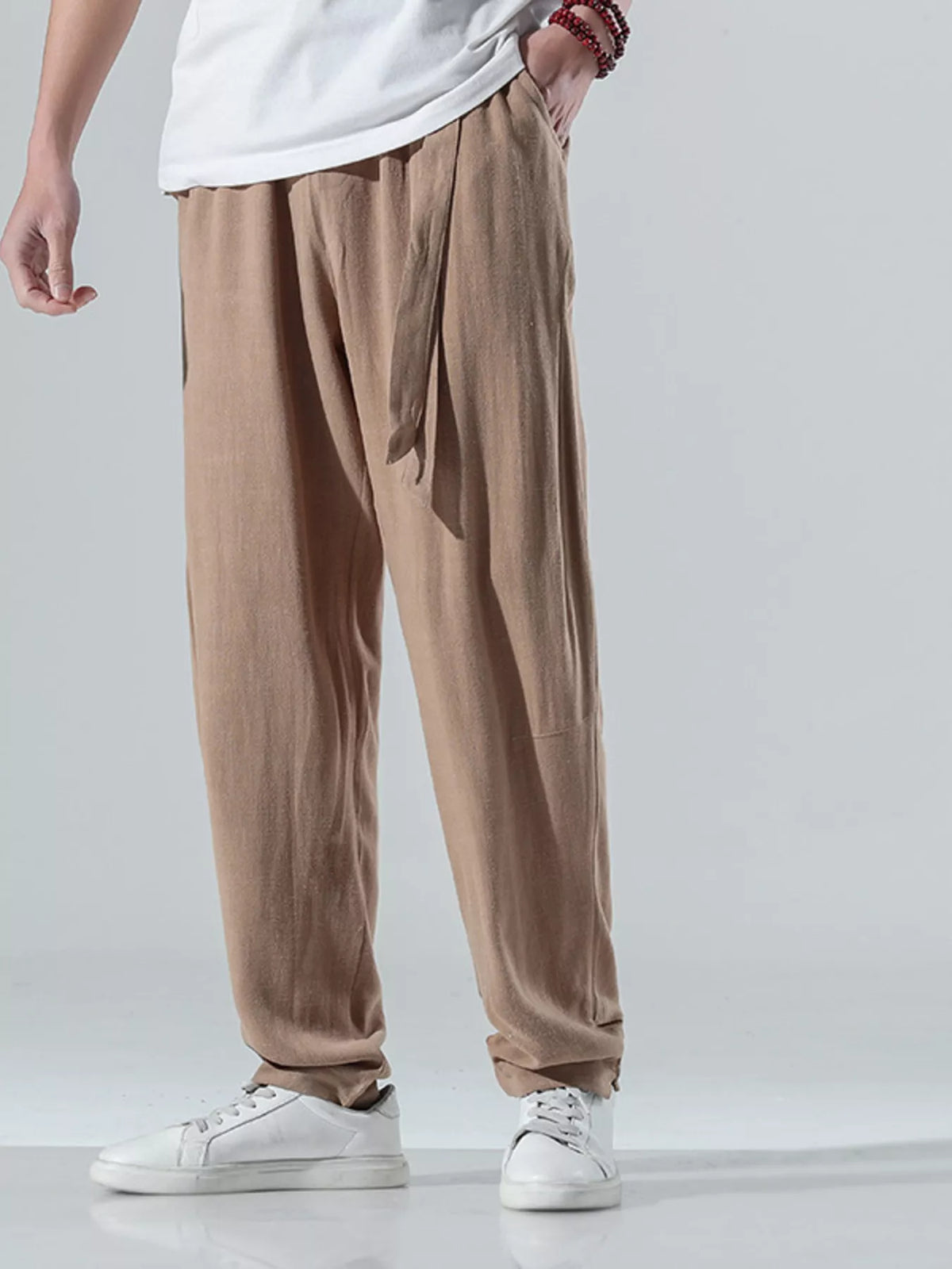 Men's Plus Size Relaxed Fit Casual Pants in Coffee