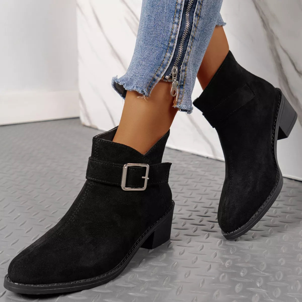 Point Toe Block Heels Boots - Lilixa.store