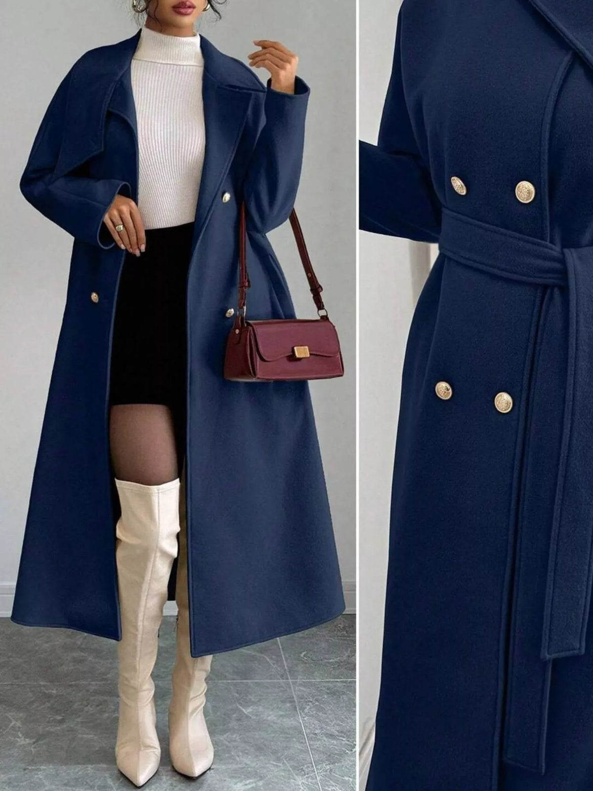 Double-Breasted Longline Coat