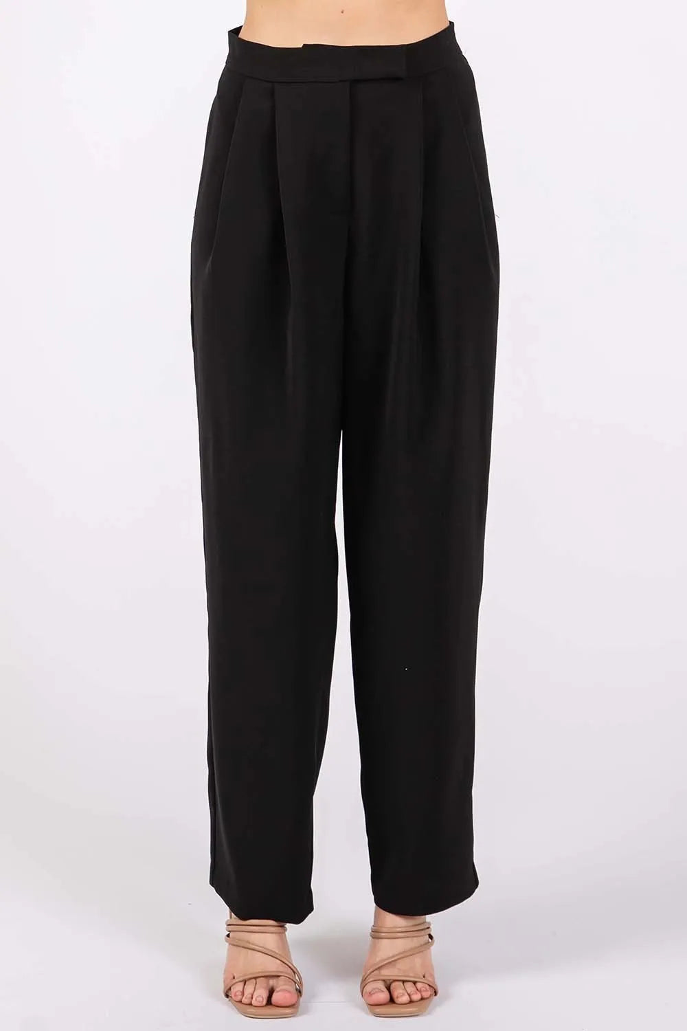 GeeGee High-Waisted Pleated Pants - Lilixa.store