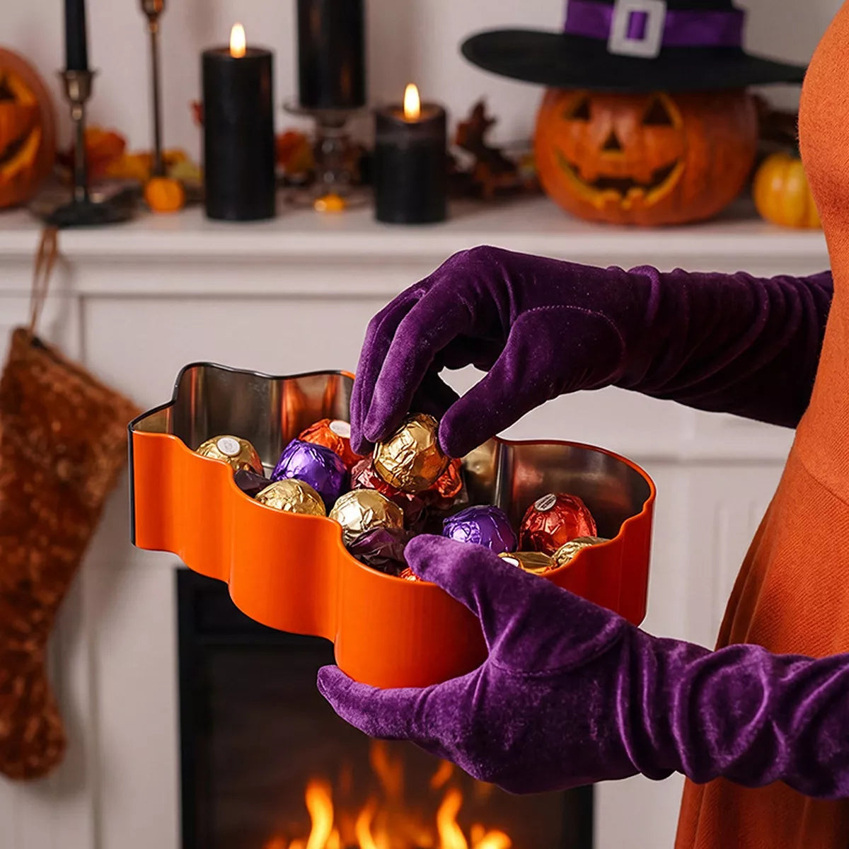 Halloween Jack-O'-Lantern Tin Storage Box - Lilixa.store
