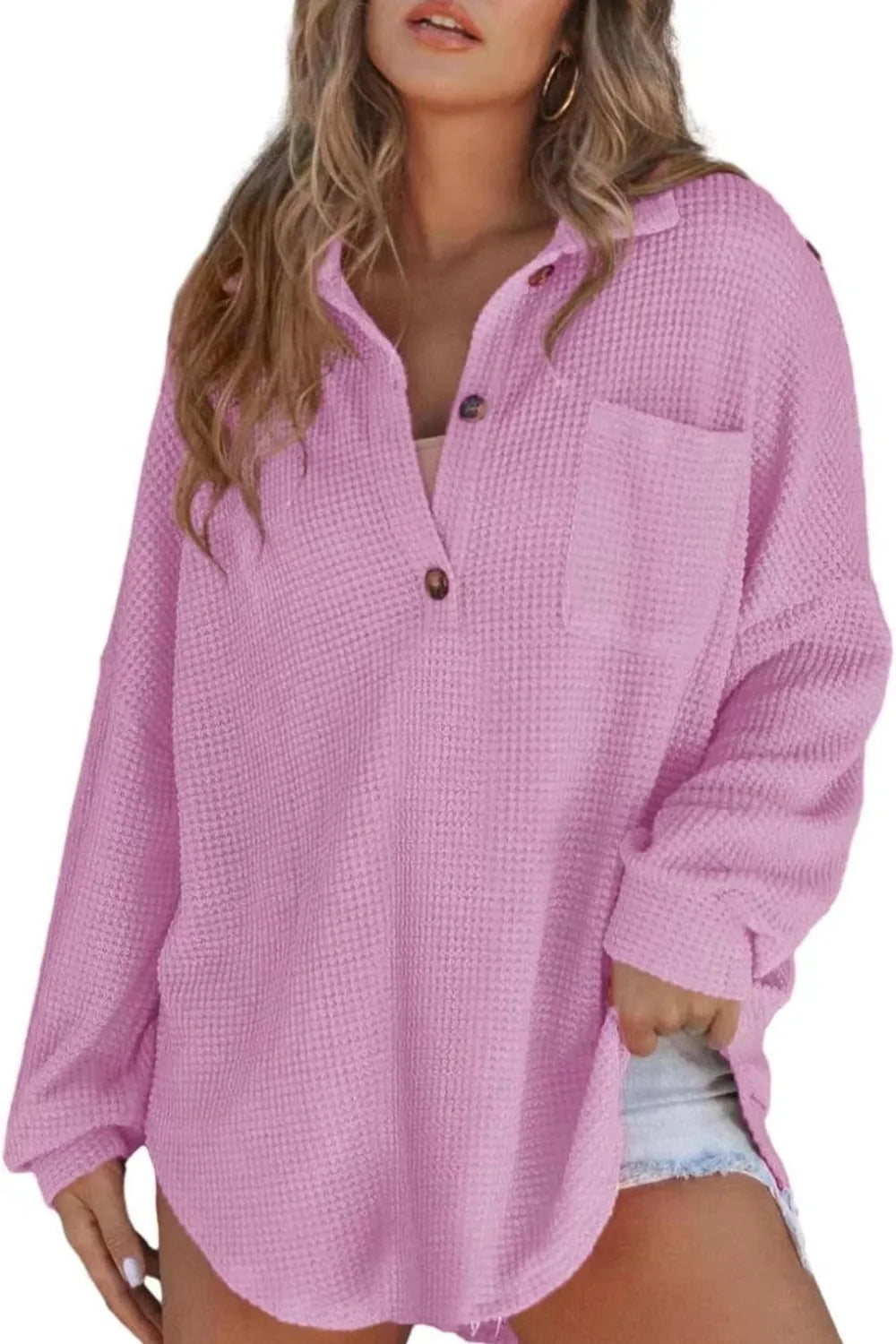 Half Button Long Sleeve Sweatshirt - Lilixa.store