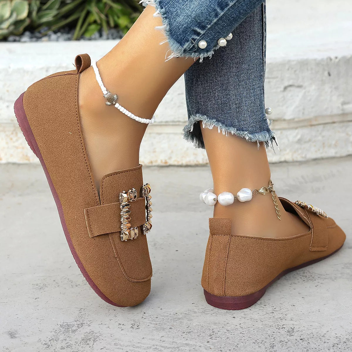 Decor Buckle Round Toe Slip-On, view 6