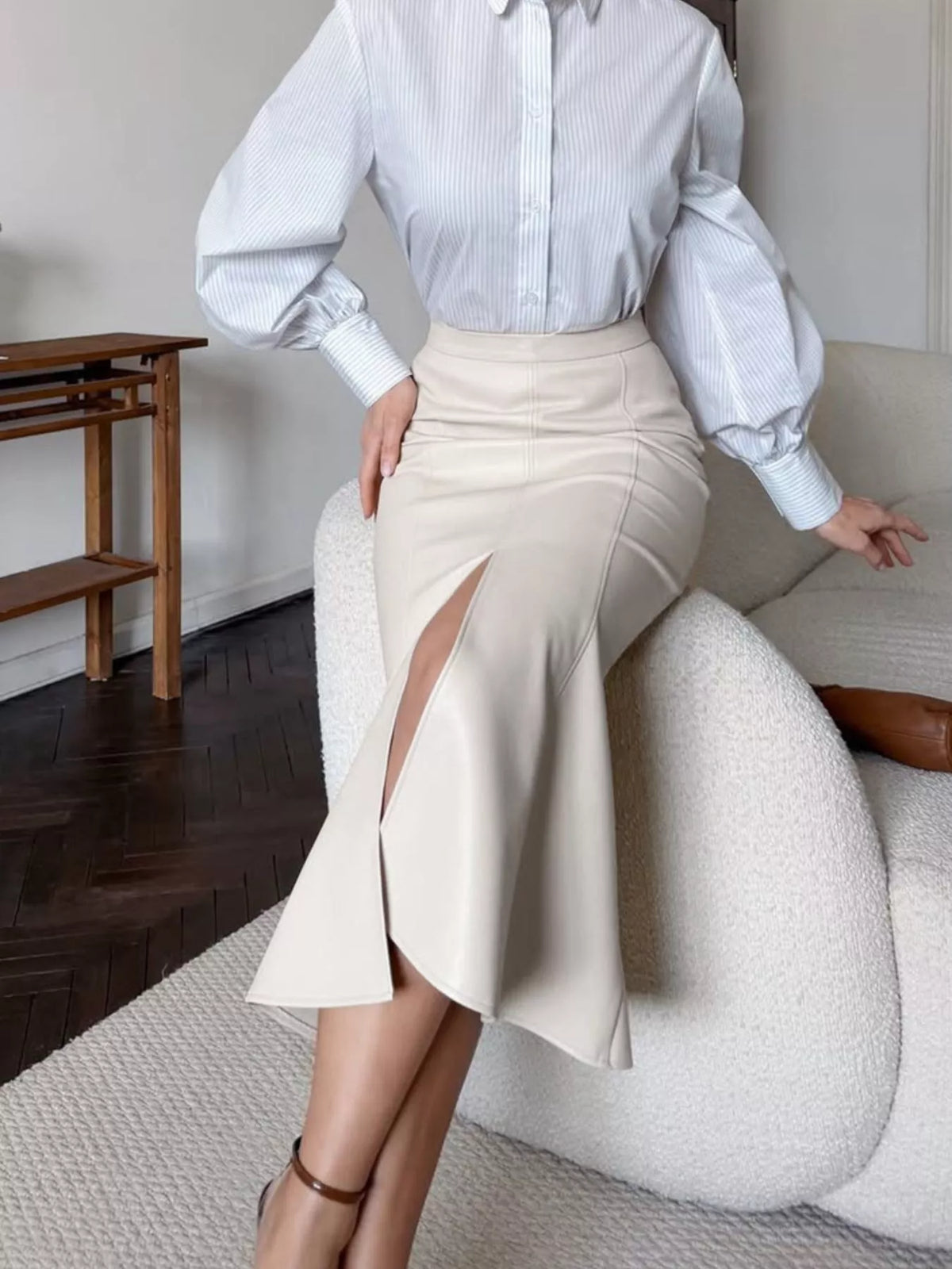Slit Mermaid Midi Skirt - Lilixa.store