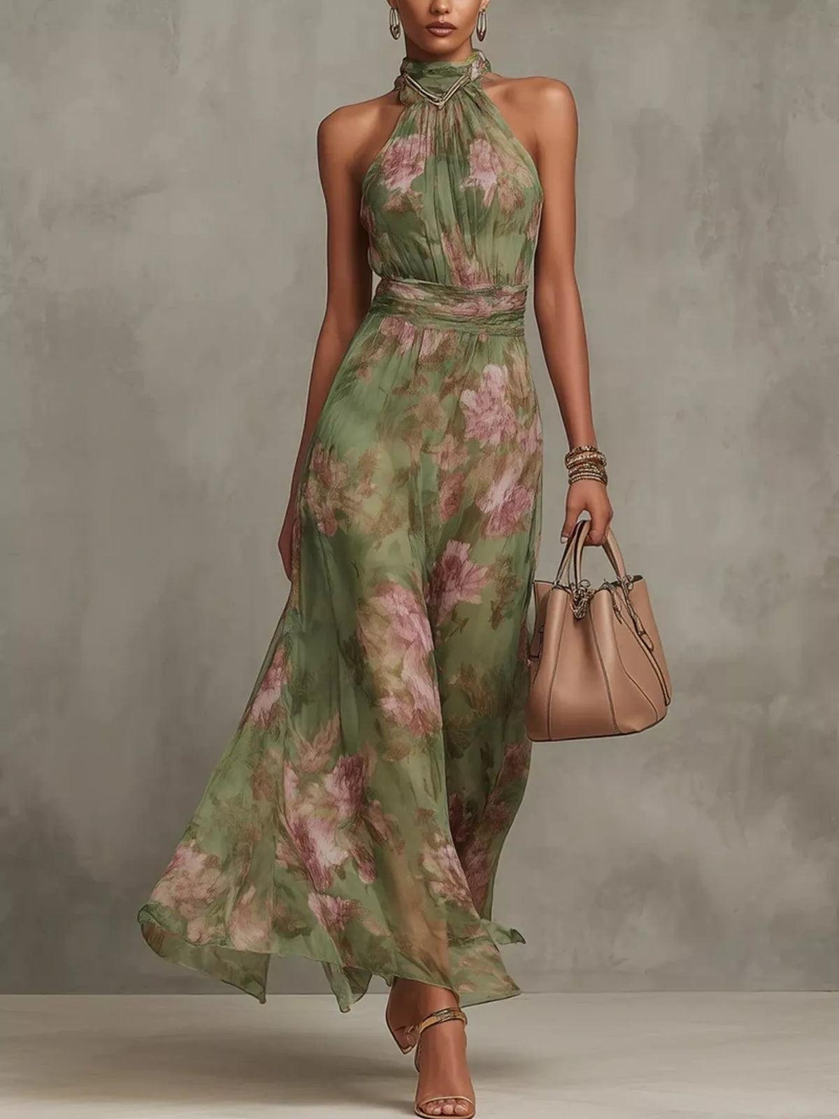 Floral Print Sleeveless Maxi Dress - Lilixa.store