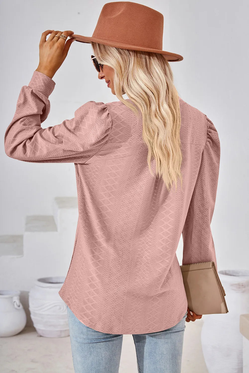 Notched Long Sleeve T-Shirt - Lilixa.store