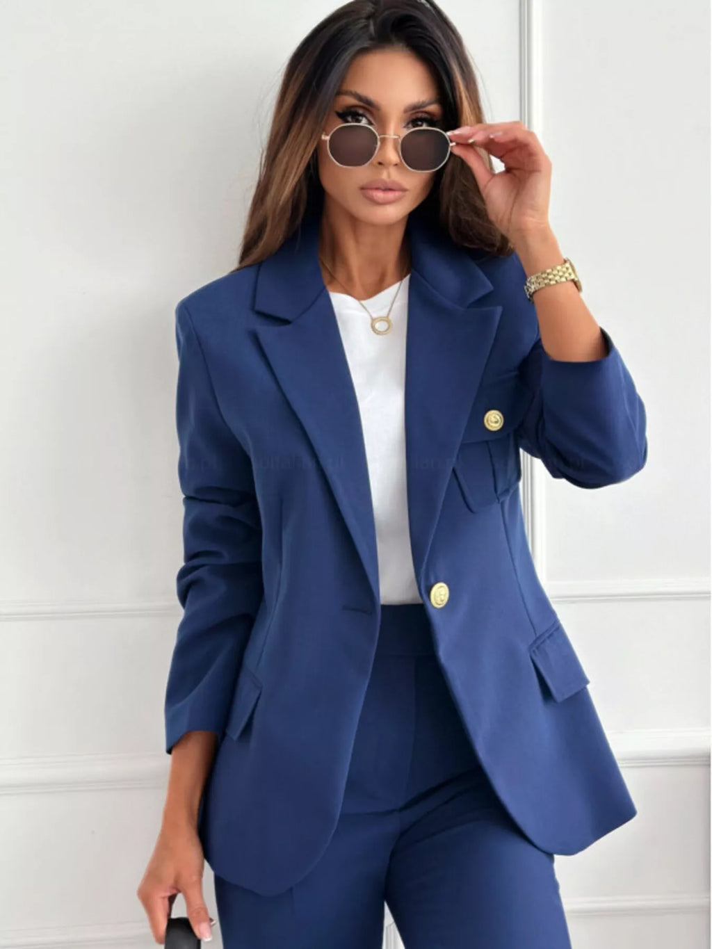 Lapel Collar One Button Blazer - Lilixa.store