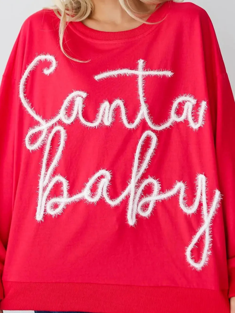 Letter Round Neck Long Sleeve Sweatshirt - Lilixa.store