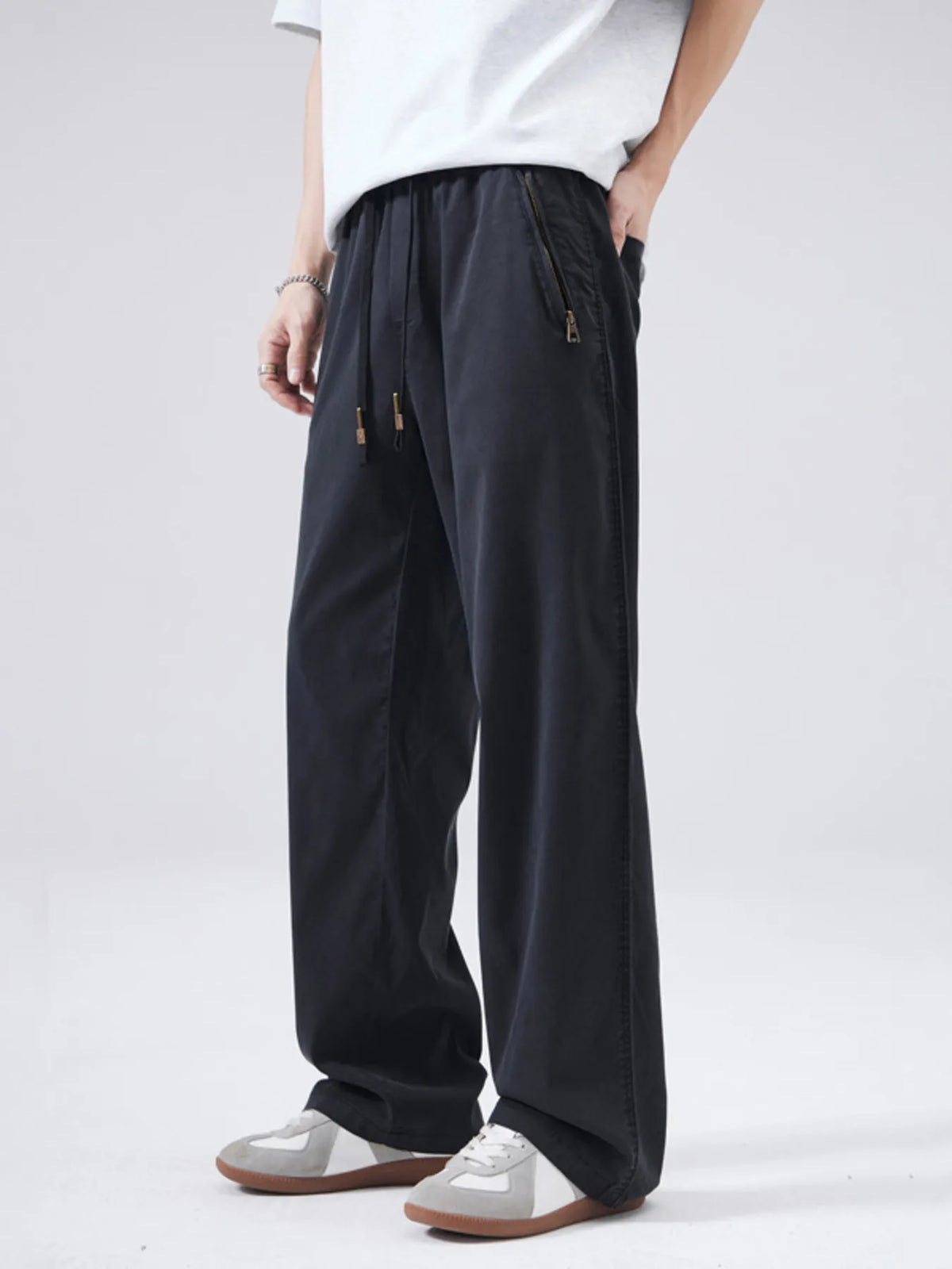 Men's Full Size Drawstring Wide Leg Pants Plus Size