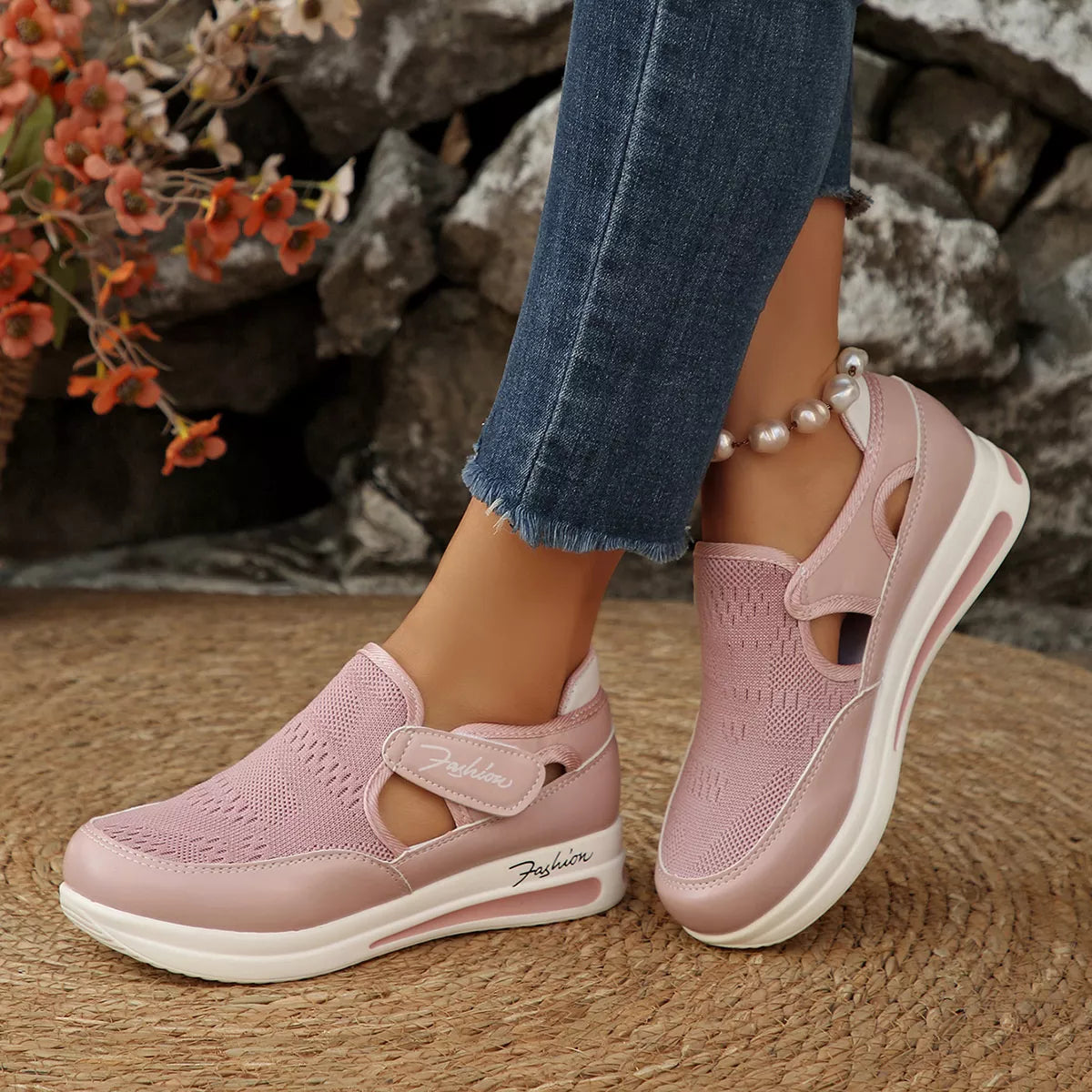Breathable Mesh Wedge Sneakers - Lilixa.store
