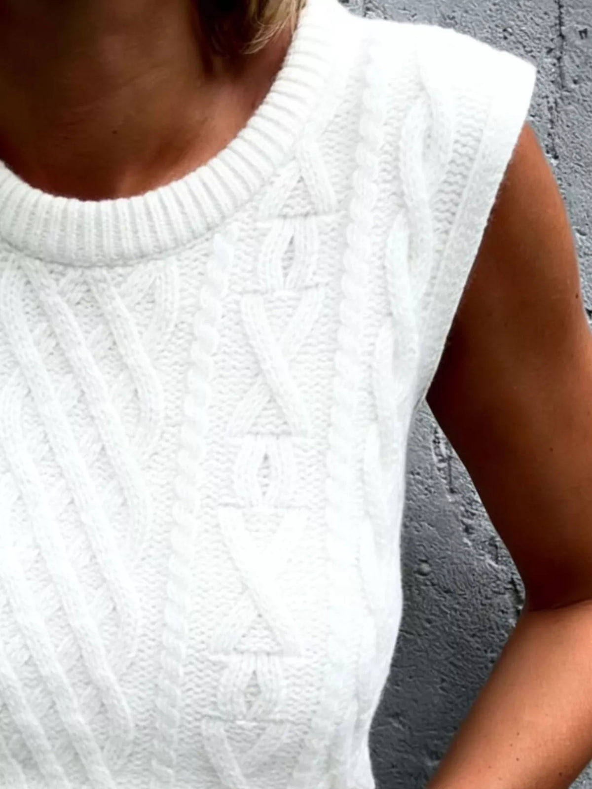 Cable Knit Sweater Vest, view 5