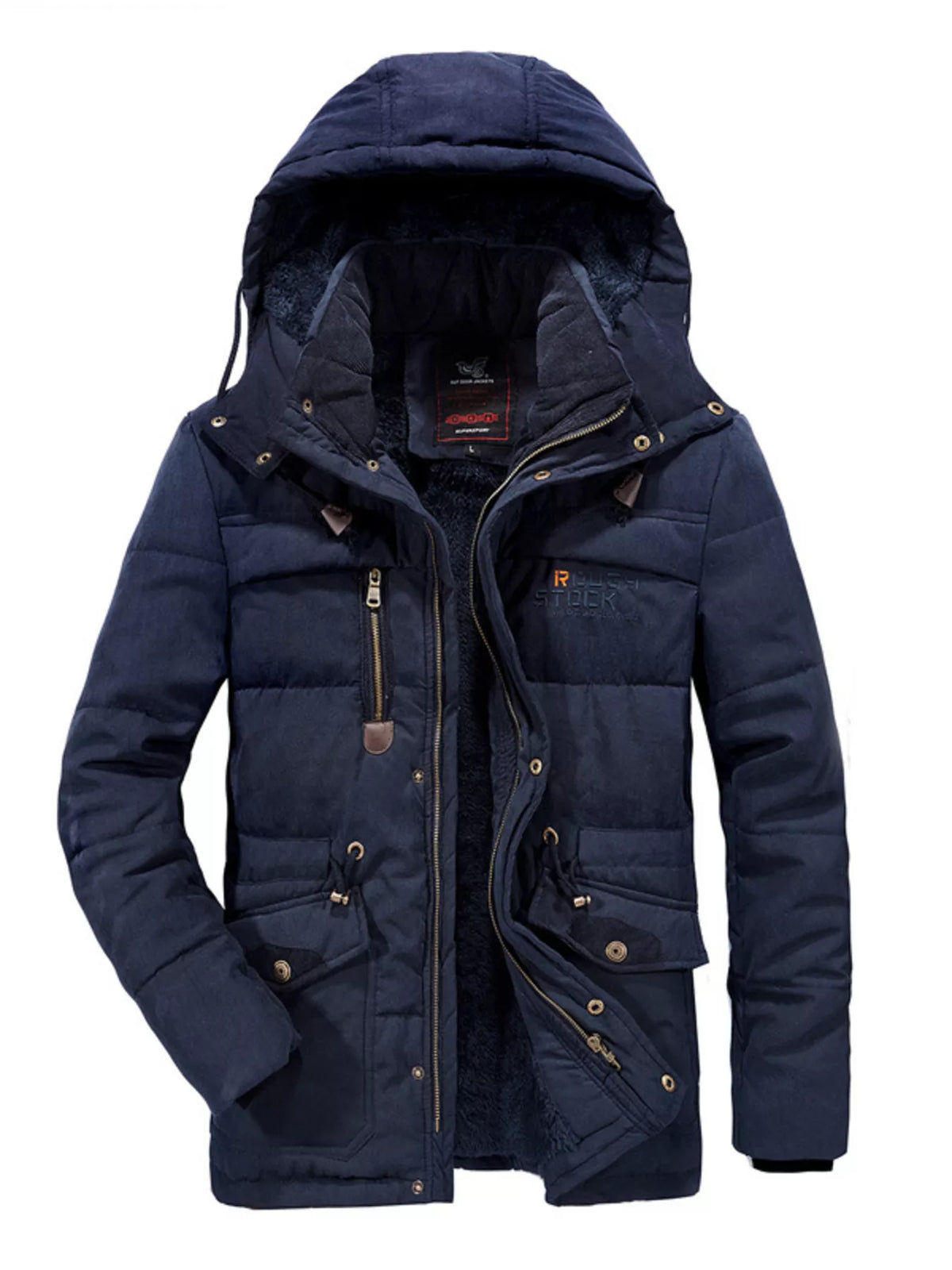 Men's Plus Size Hooded Zip Up Parka Coat - Lilixa.store