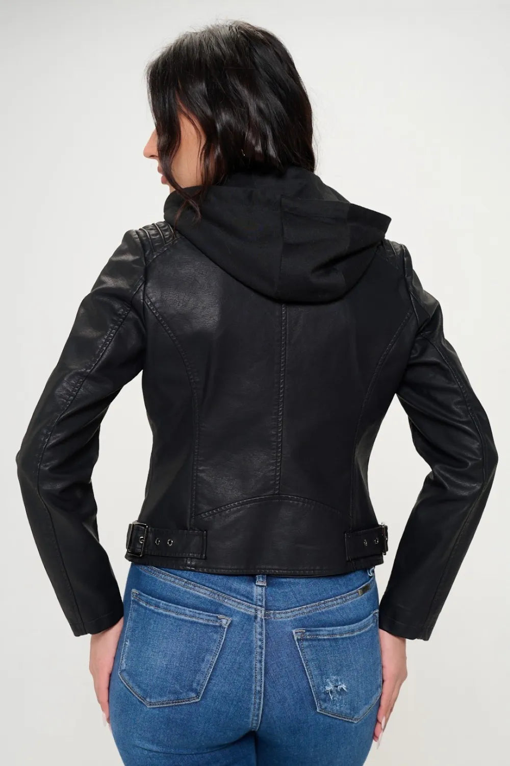 Coalition LA Zip Up Hooded Jacket in Black, view 2