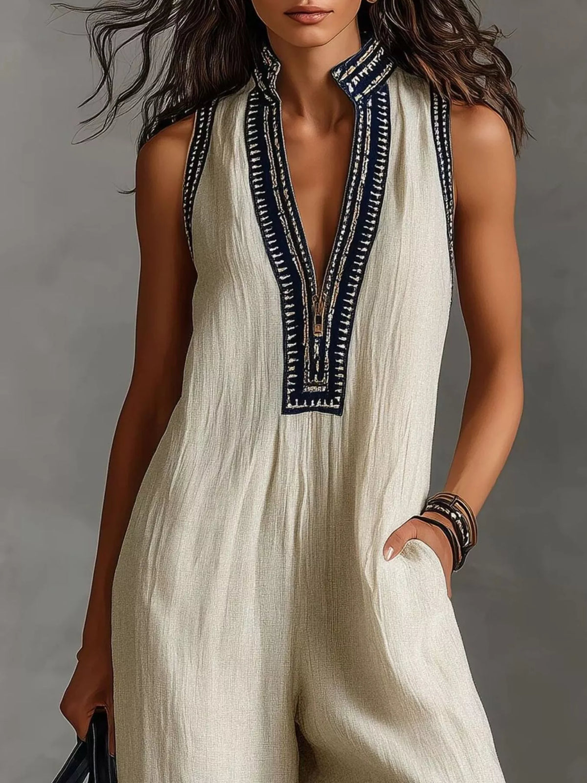Full Size Sleeveless Wide-Leg Jumpsuit Plus Size