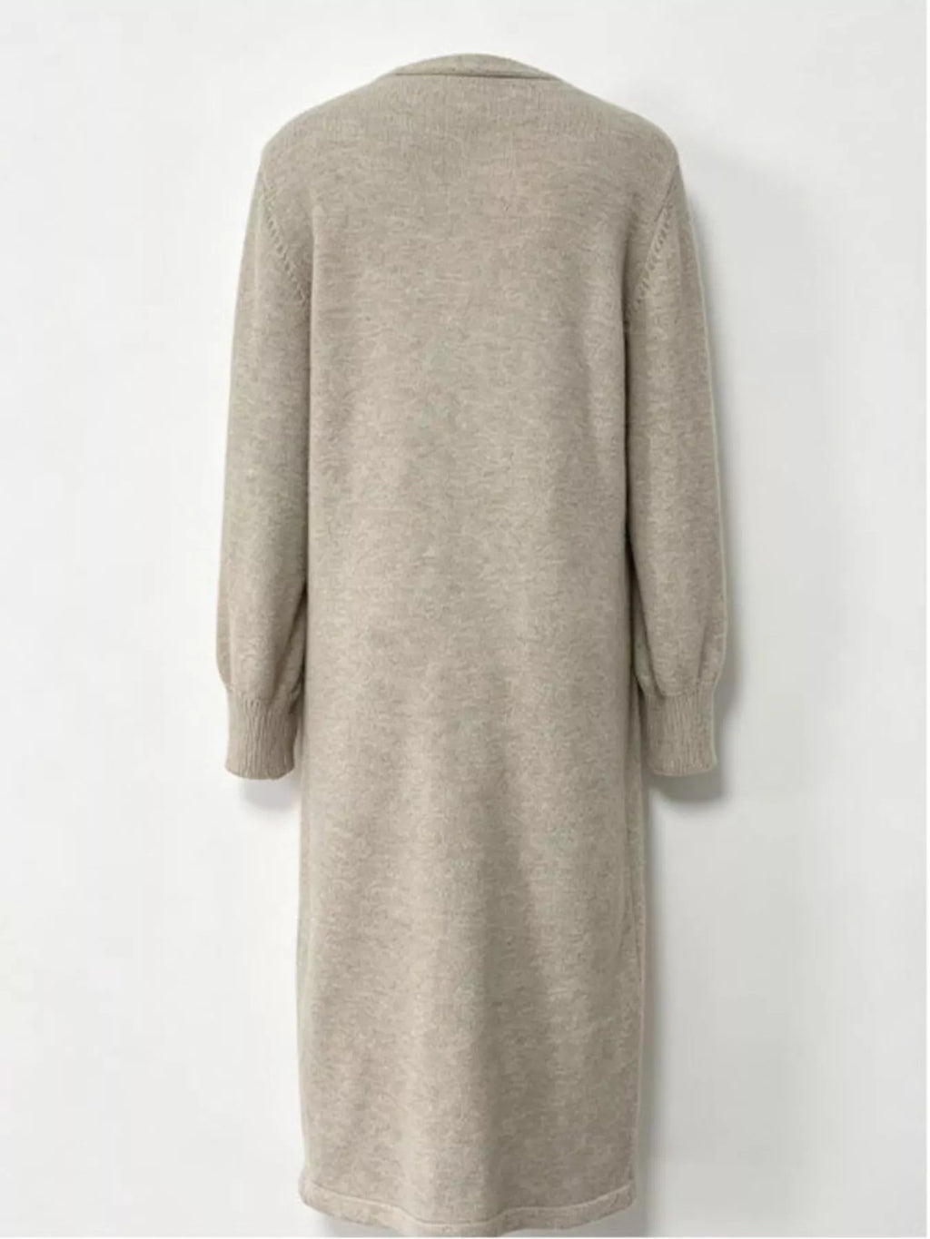 Button Front Long Sleeve Sweater Dress - Lilixa.store