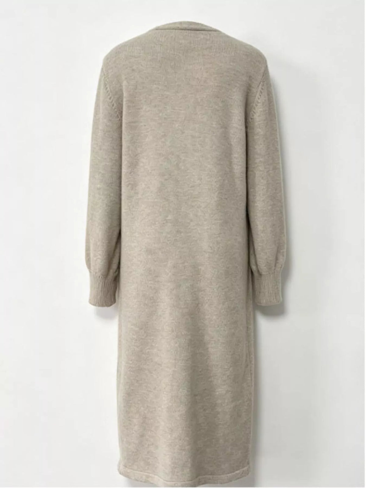 Button Front Long Sleeve Sweater Dress - Lilixa.store