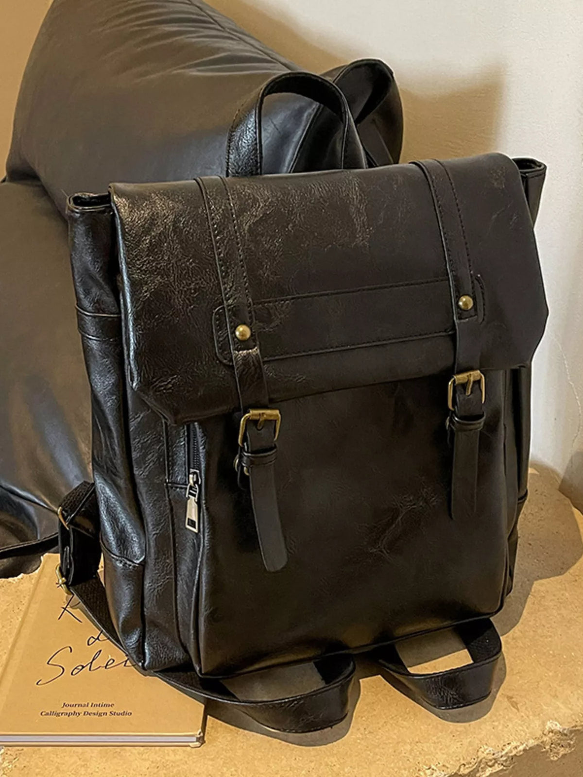 Leather Flap Backpack Bag - Lilixa.store