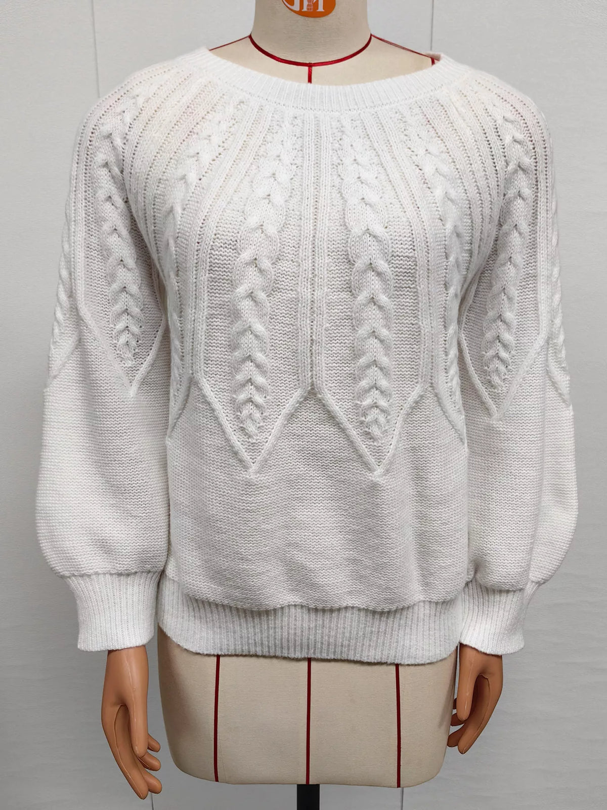 Cable-Knit Round Neck Sweater