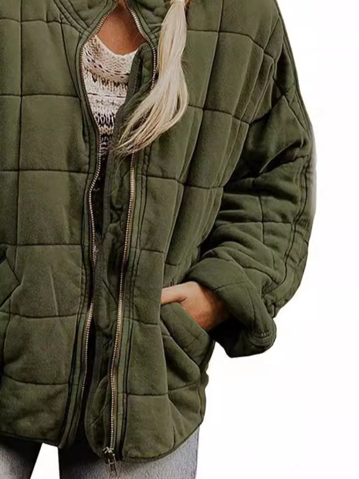 Quilted Zip Up Outerwear, view 2