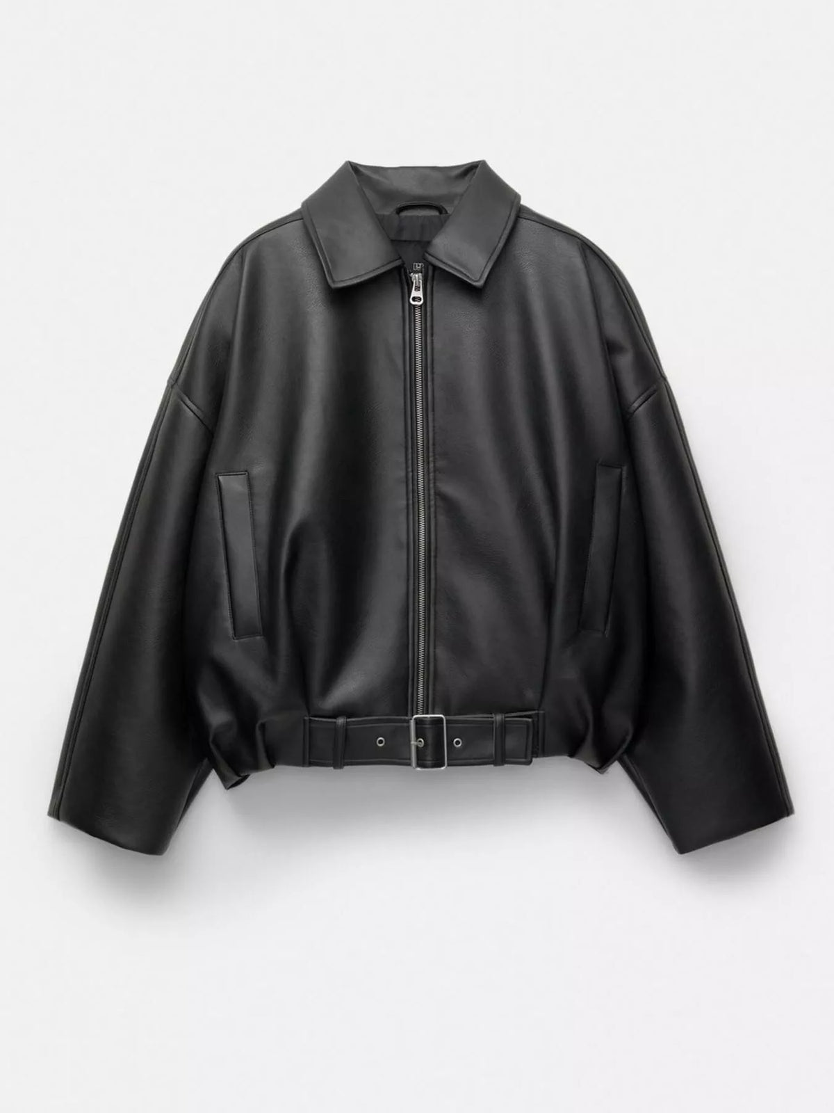 Faux Leather Zip Up Jacket - Lilixa.store