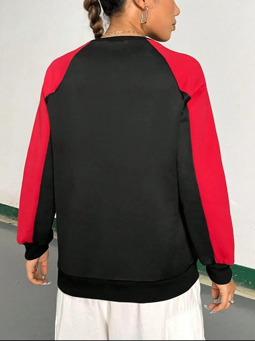 Letter Graphic Round Neck Long Sleeve Sweatshirt - Lilixa.store