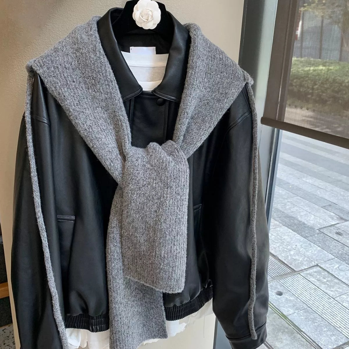 Cozy Knit Tie Scarf with Hooded Design - Lilixa.store