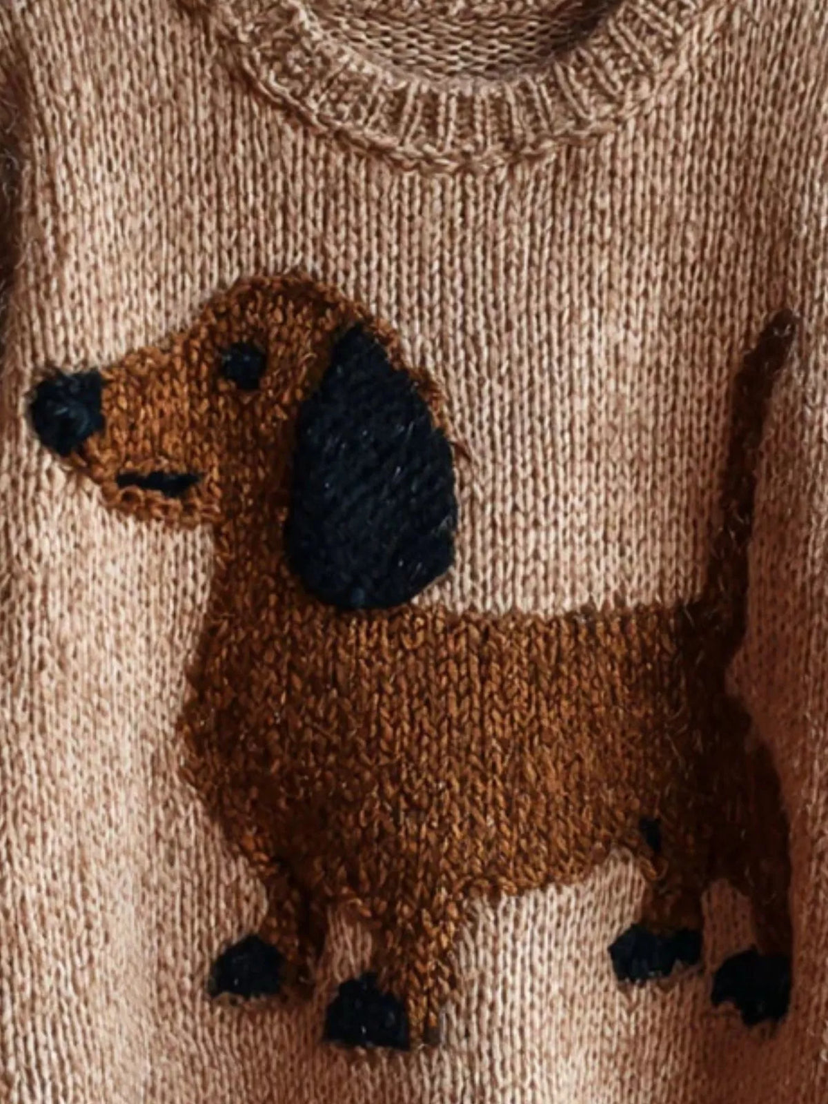Dachshund Dropped Shoulder Sweater - Lilixa.store