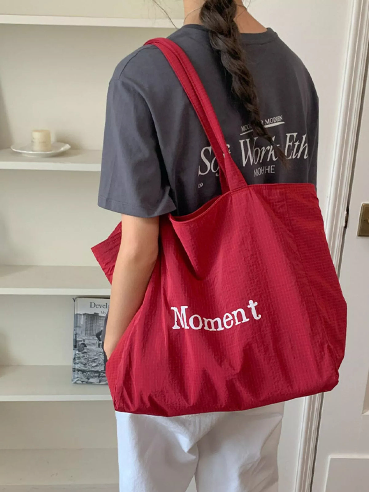 Letter Canvas Tote Bag