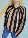 Contrast Stripes Button Down Long Sleeve Cardigan - Lilixa.store