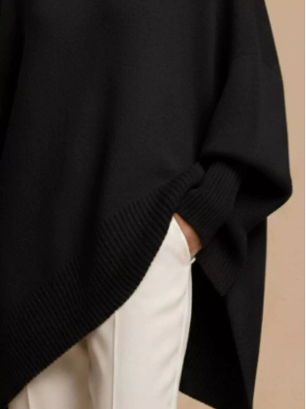 Oversized Batwing Sleeve Sweater, view 4