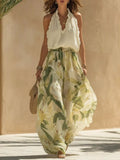 Frill Sleeveless Top and Wide-Leg Pants Two-Piece Set - Lilixa.store