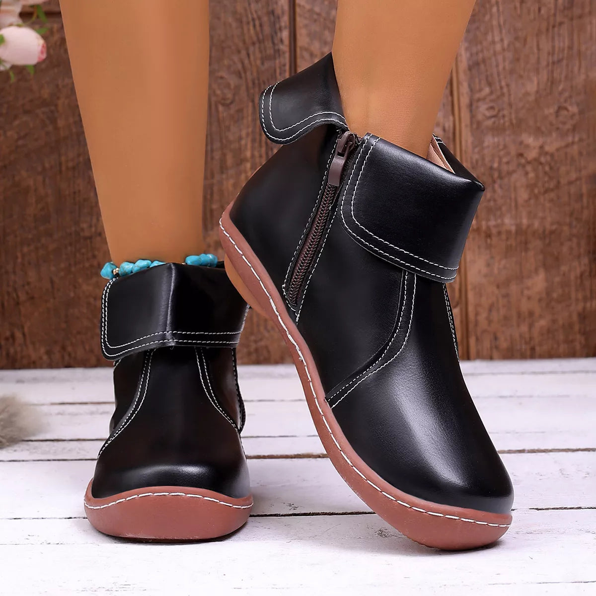Round Toe Side Zipper Boots - Lilixa.store
