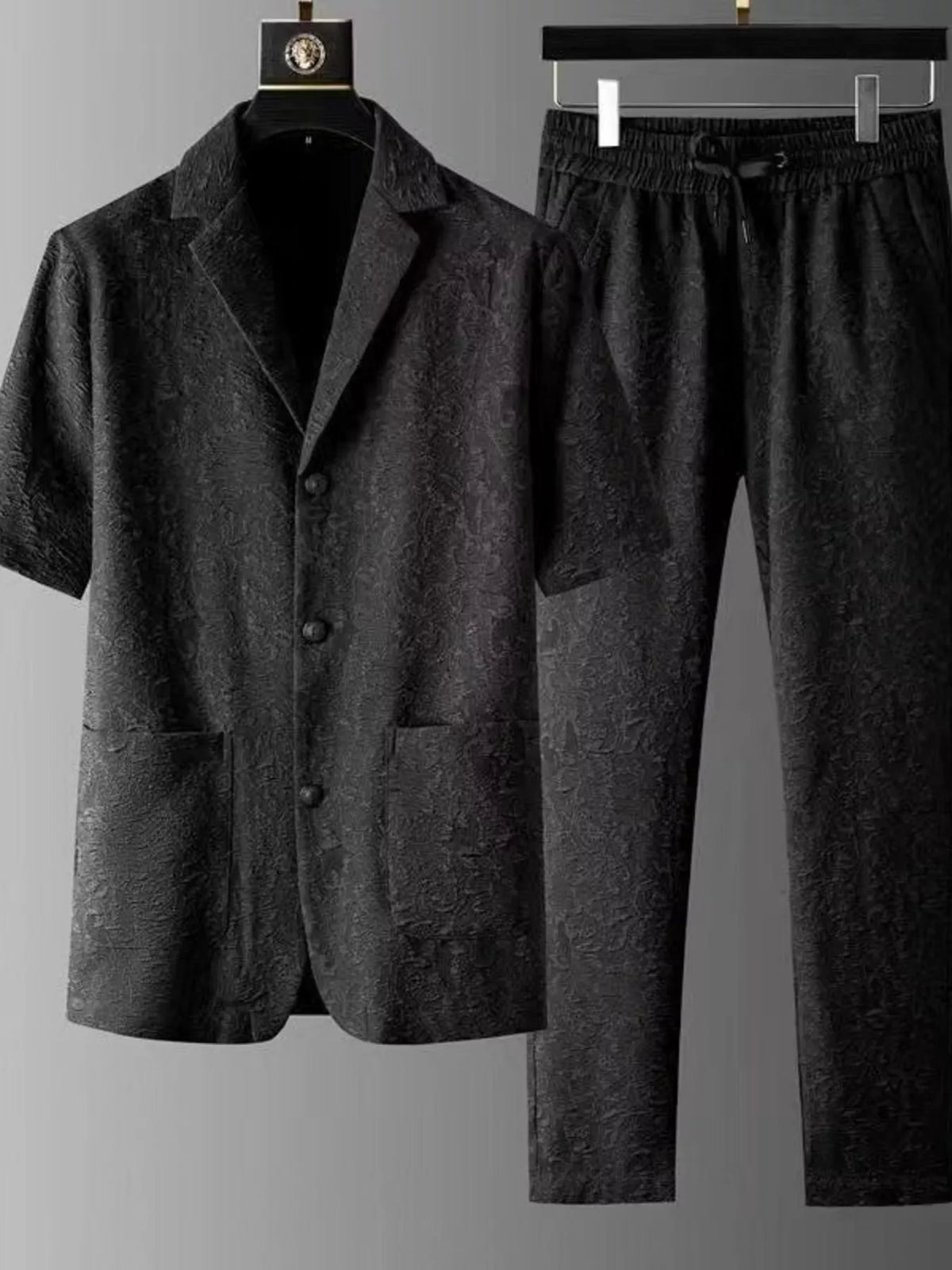 Men's Plus Size Button Up Shirt and Pants Set - Lilixa.store