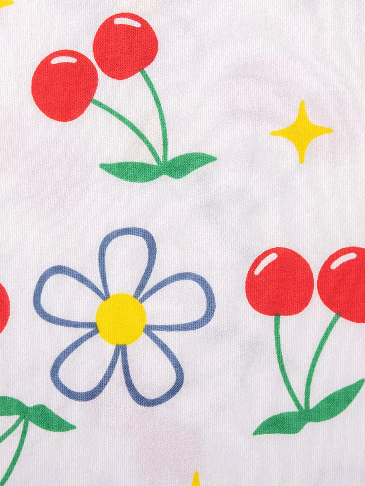 Children's Cherry & Flower Print Ruffled Long Sleeve T-Shirt - Lilixa.store