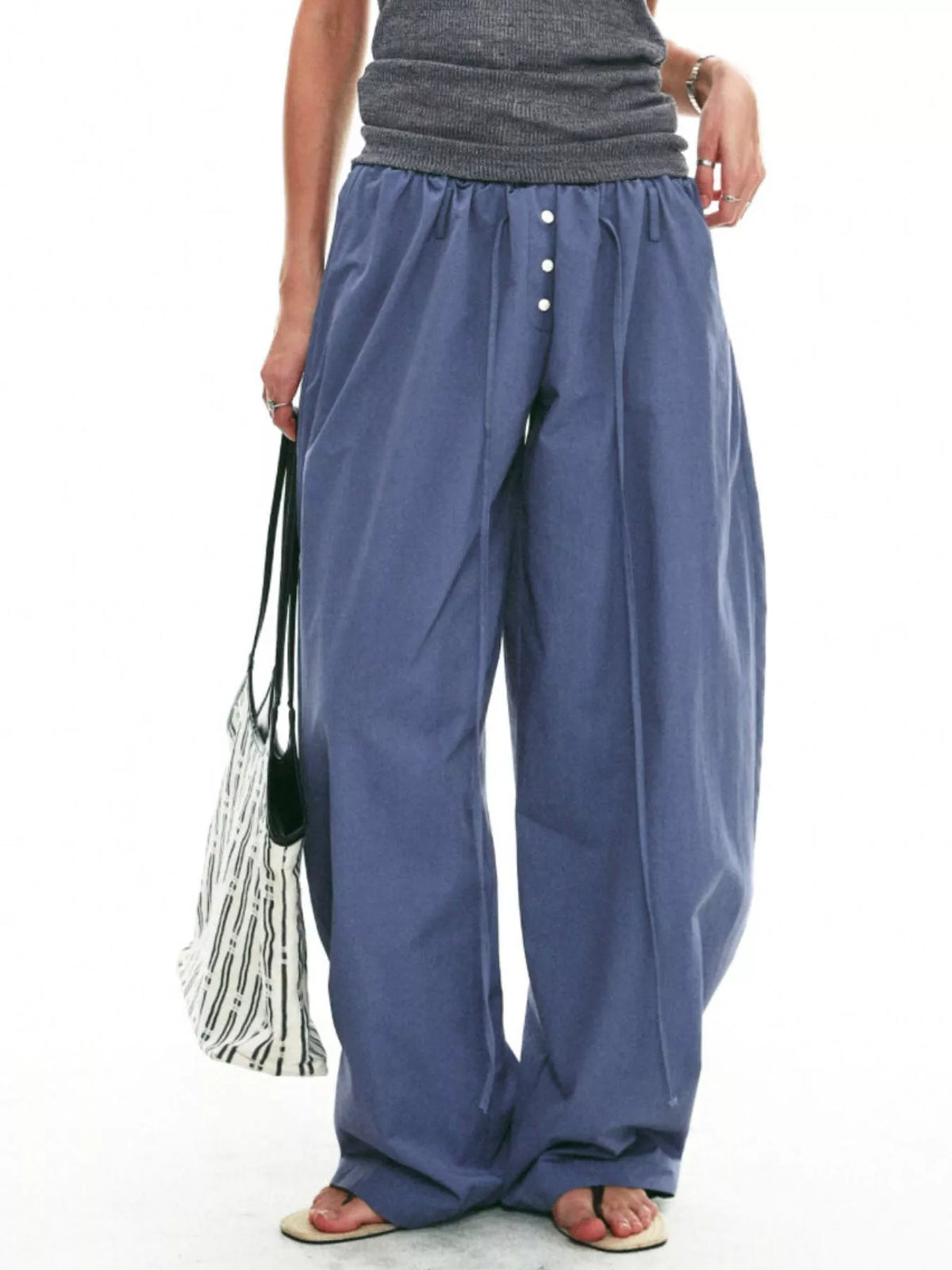 Drawstring Wide-Leg Pants - Lilixa.store