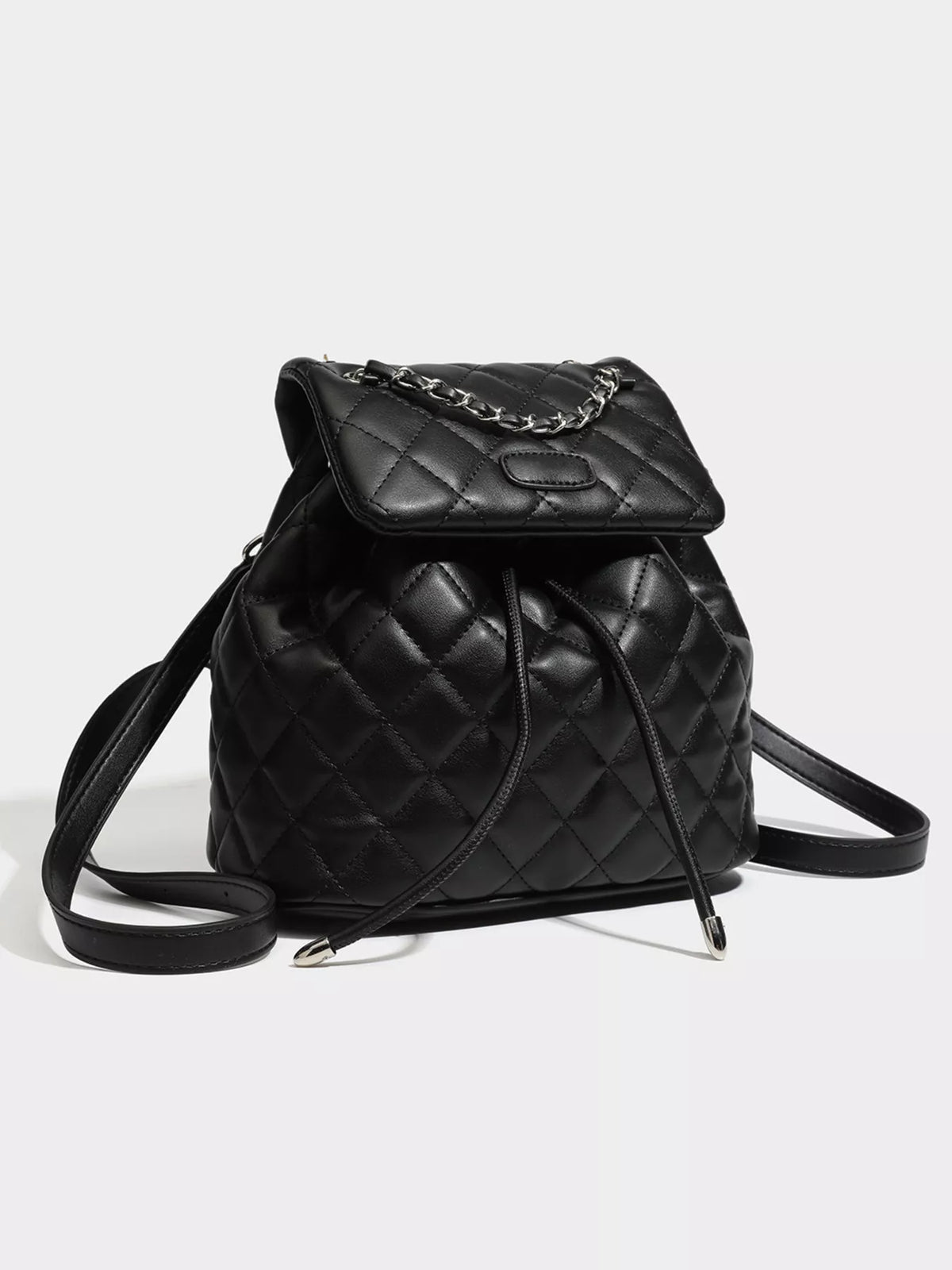 Quilted Chain Flap Backpack Bag - Lilixa.store