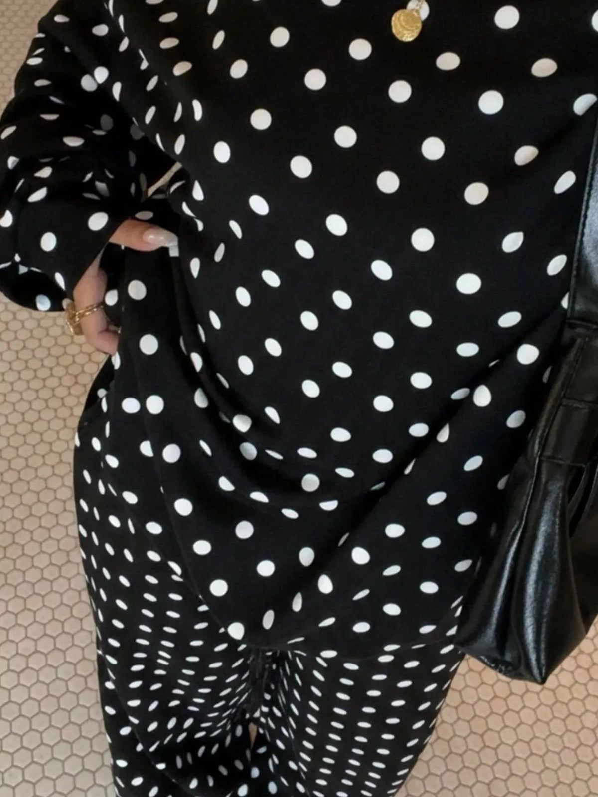 Polka Dot Boat Neck Top and Pants Set - Lilixa.store