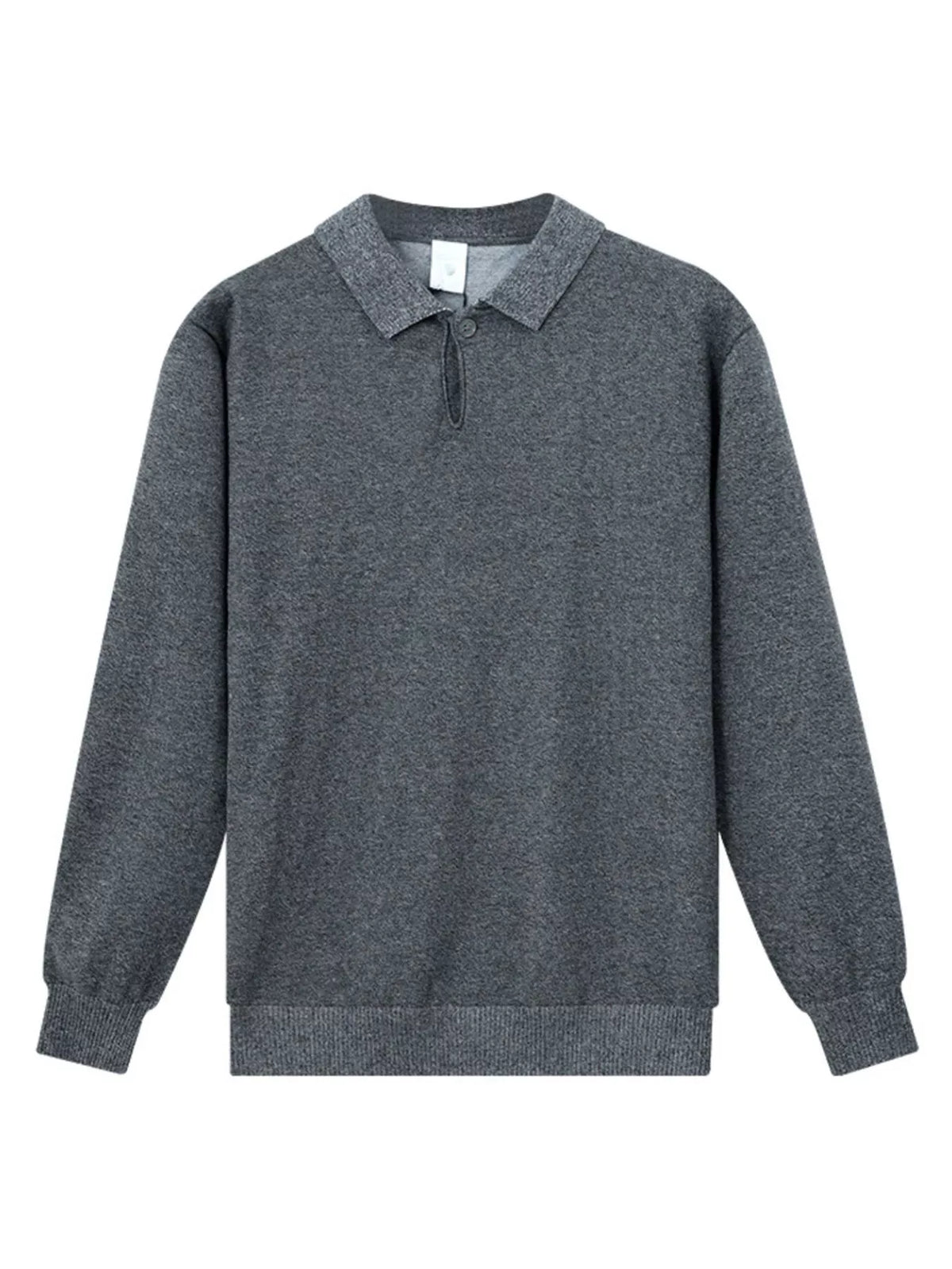 Men's Plus Size Polo Collar Long Sleeve Sweater