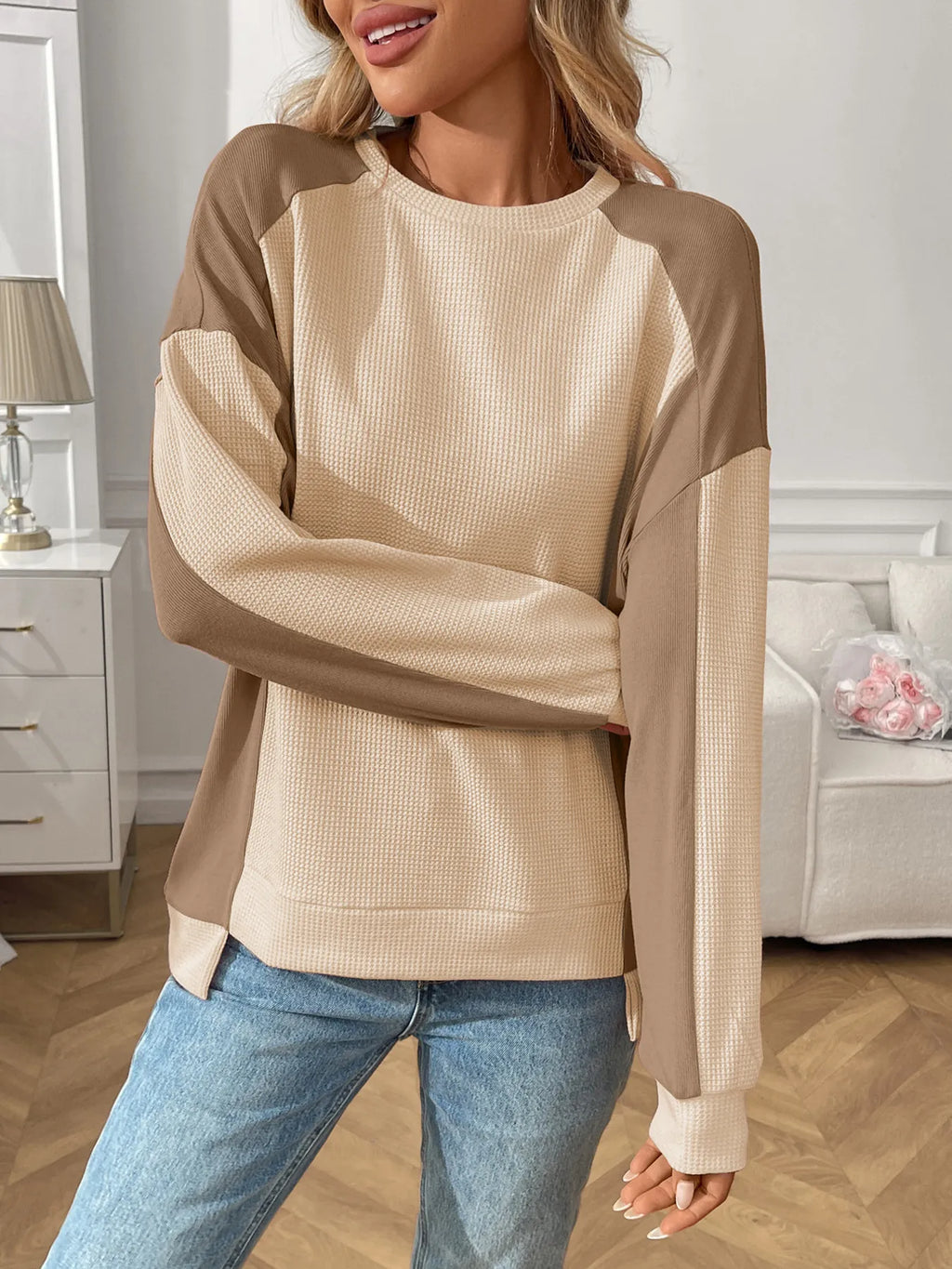 Color Block Long Sleeve Sweatshirt - Lilixa.store