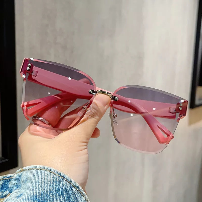 Tinted Lenses Rimless Sunglasses - Lilixa.store