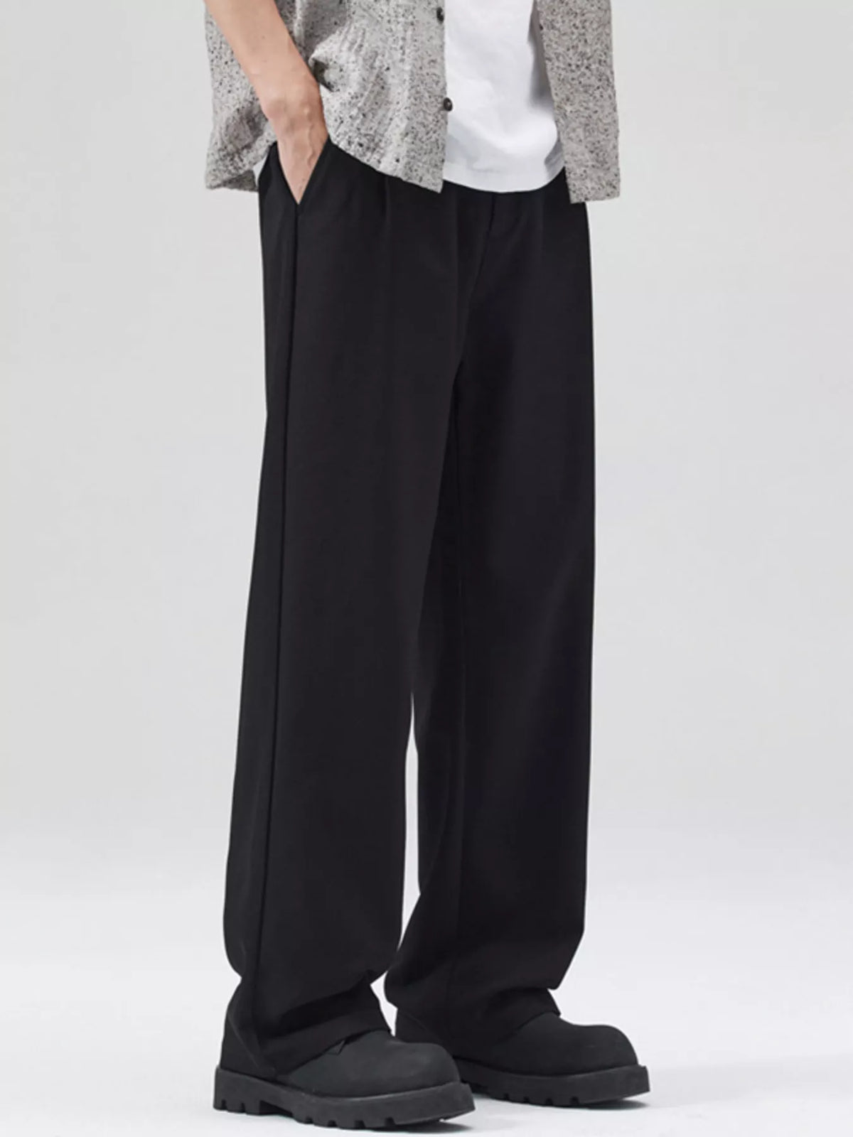 Men's Full Size Wide Leg Pleated Pants Plus Size