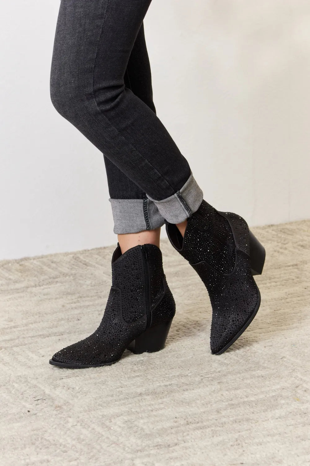 East Lion Corp Rhinestone Ankle Cowboy Boots - Lilixa.store